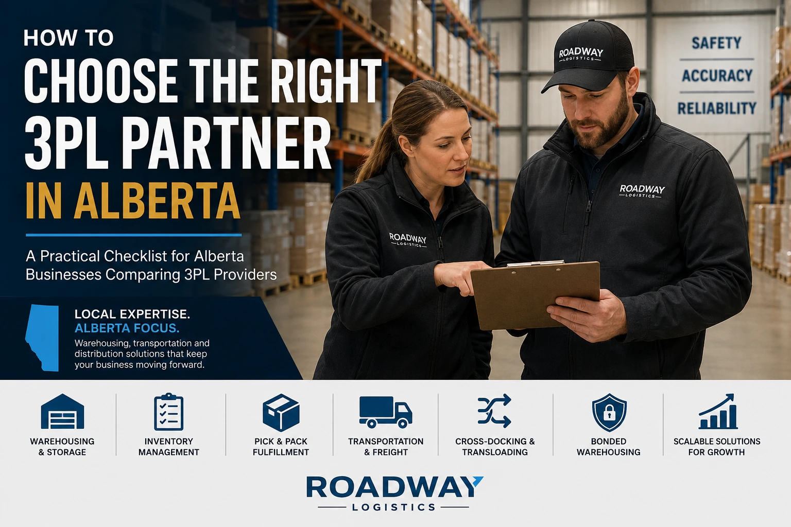 Business team evaluating a 3PL warehouse partner in Alberta